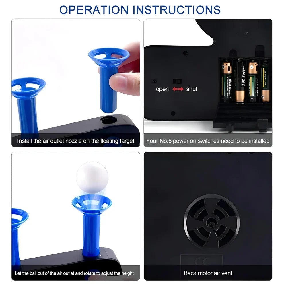 Kid shooting floating target game with soft bullet toy gun