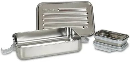 Nayasa stainless steel lunch box with snacks and divider compartment