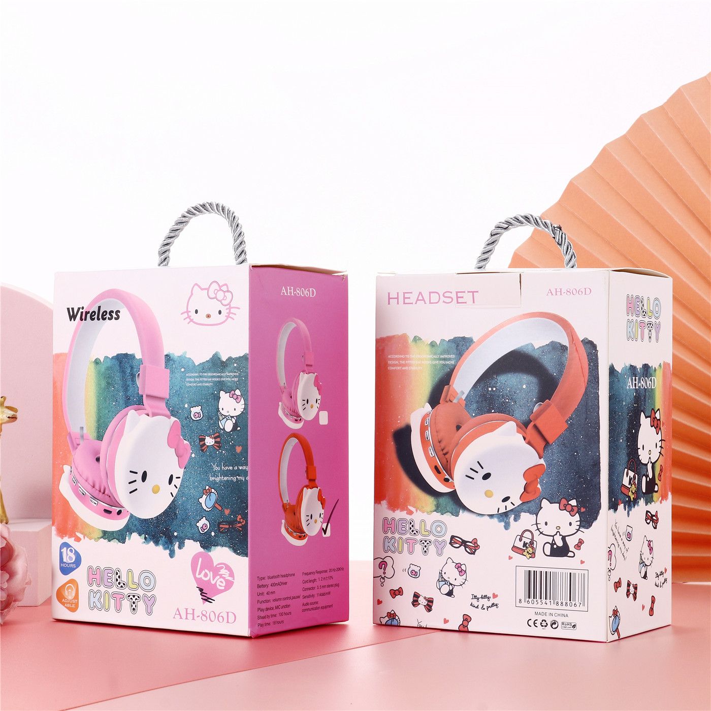 Hello Kitty Wireless Bluetooth Headphones for Kids – Cute Cartoon Headset with Stereo Sound