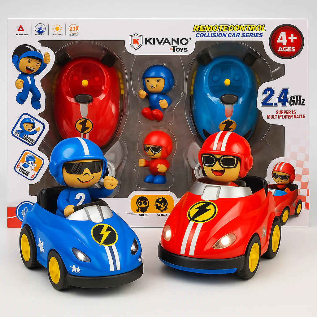 RC Bumper Car for kids with remote control and LED lights