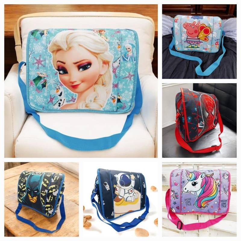 Kids Cartoon Sling Bag Assorted Designs for Boys and Girls – School Travel Shoulder Bag