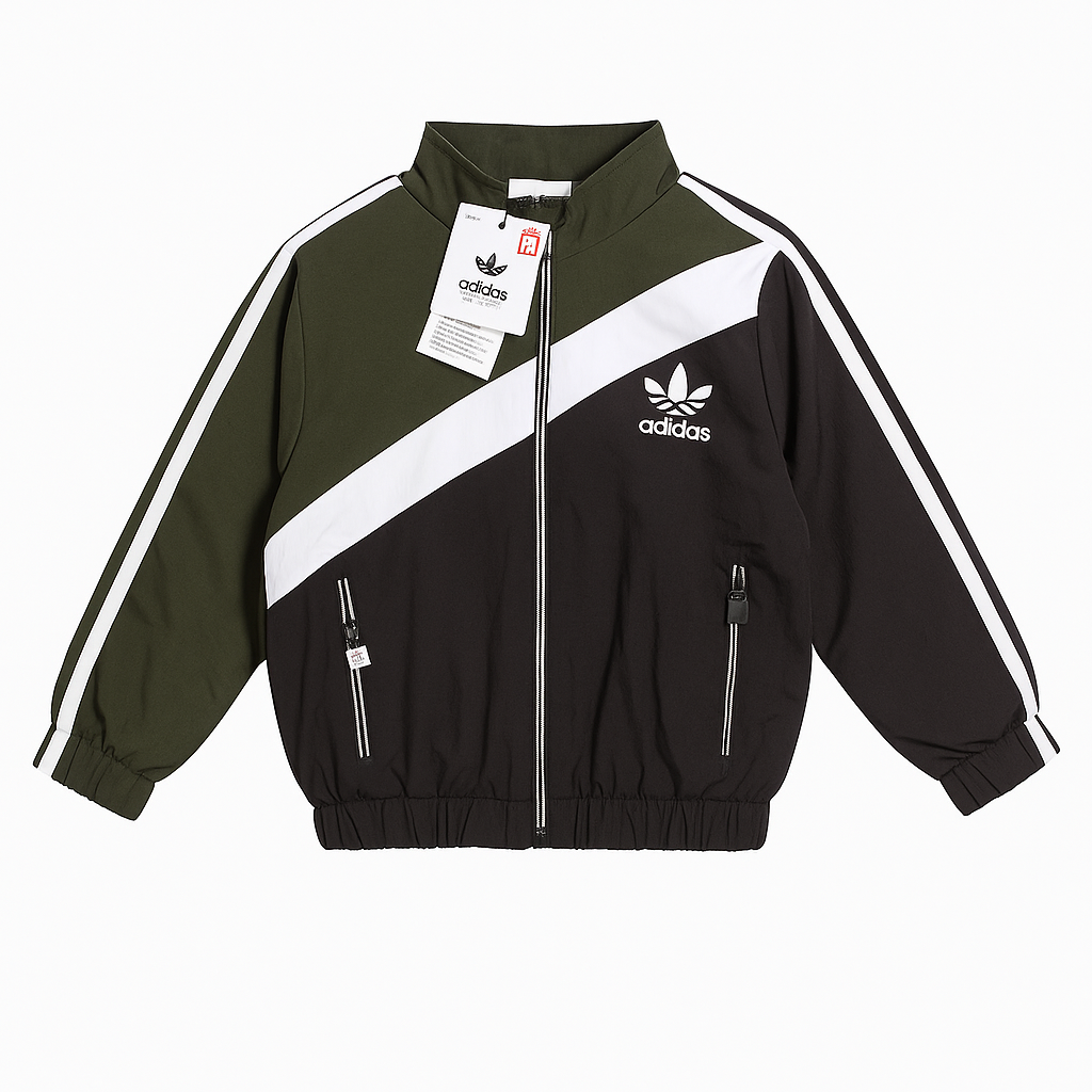 Front view of toddler in cozy winter tracksuit with white stripes, perfect for 3–6 years kids