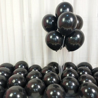 Metallic Black Balloons Pack of 50 for Party and Event Decoration