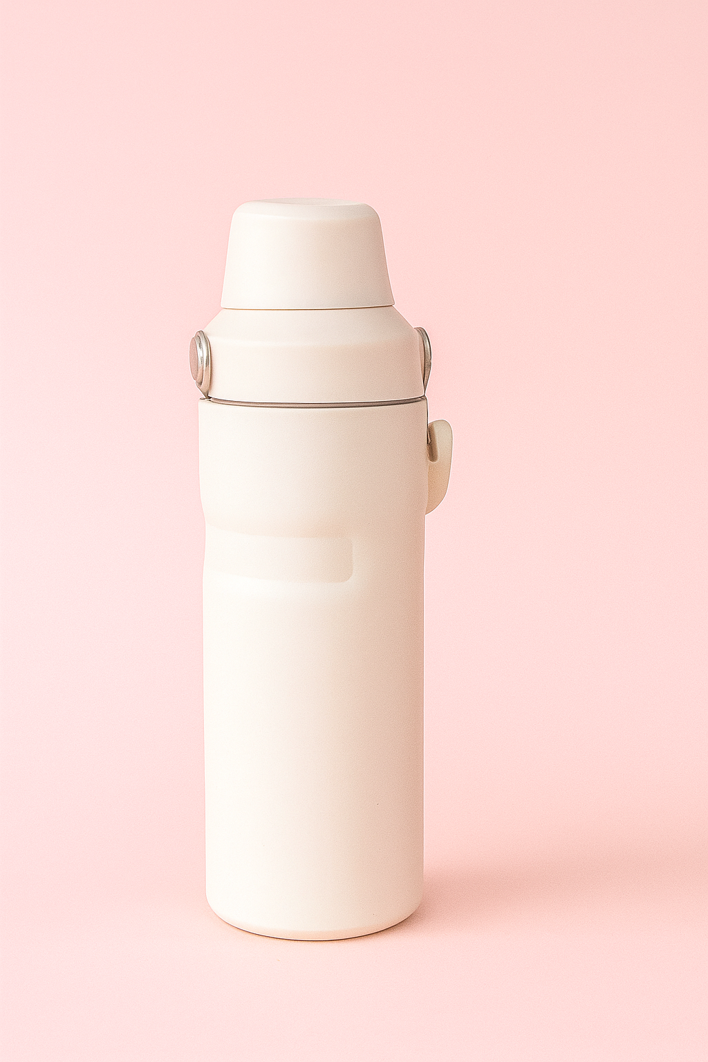 Minimalist Insulated Bottle – Hot & Cold Thermos with Handle (Cream Beige)