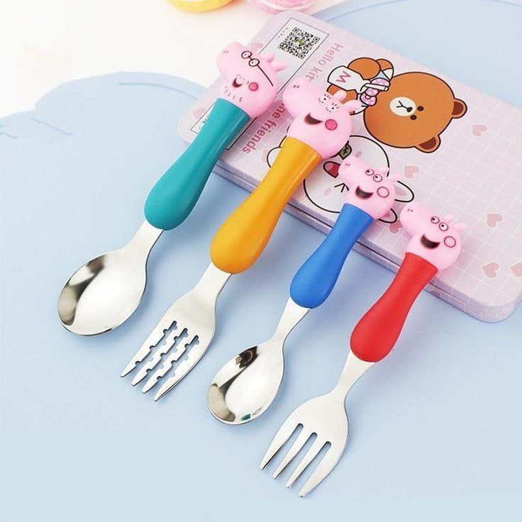 Peppa Pig kids cutlery set with colorful handles