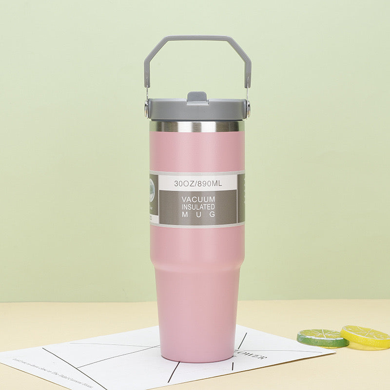 Pink Vacuum Insulated Mug 30oz 890ml with Handle