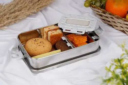 Nayasa stainless steel tiffin box with removable divider tray