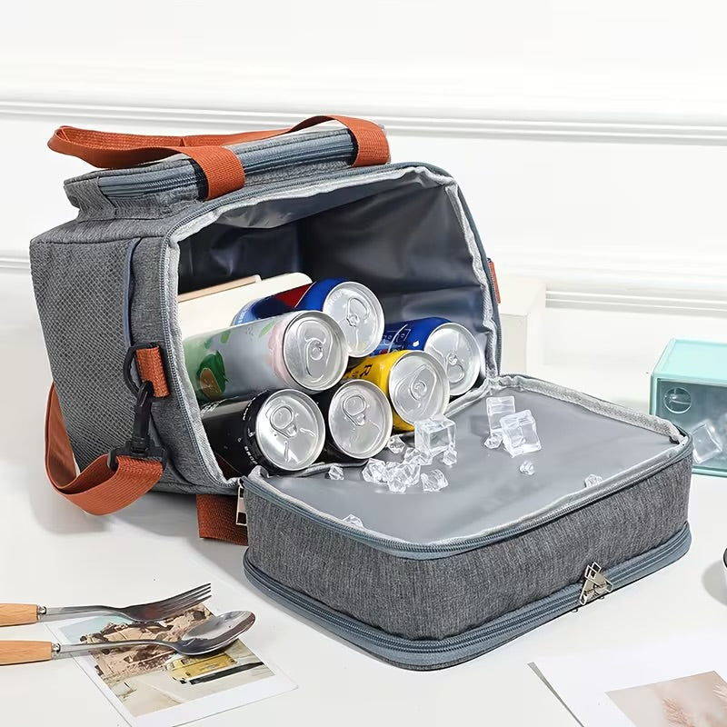 Insulated cooler lunch bags in black, navy blue and grey color options