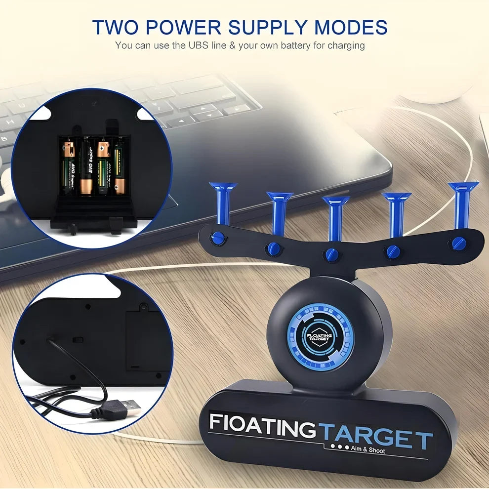 Floating target operation instructions - nozzle install and battery setup