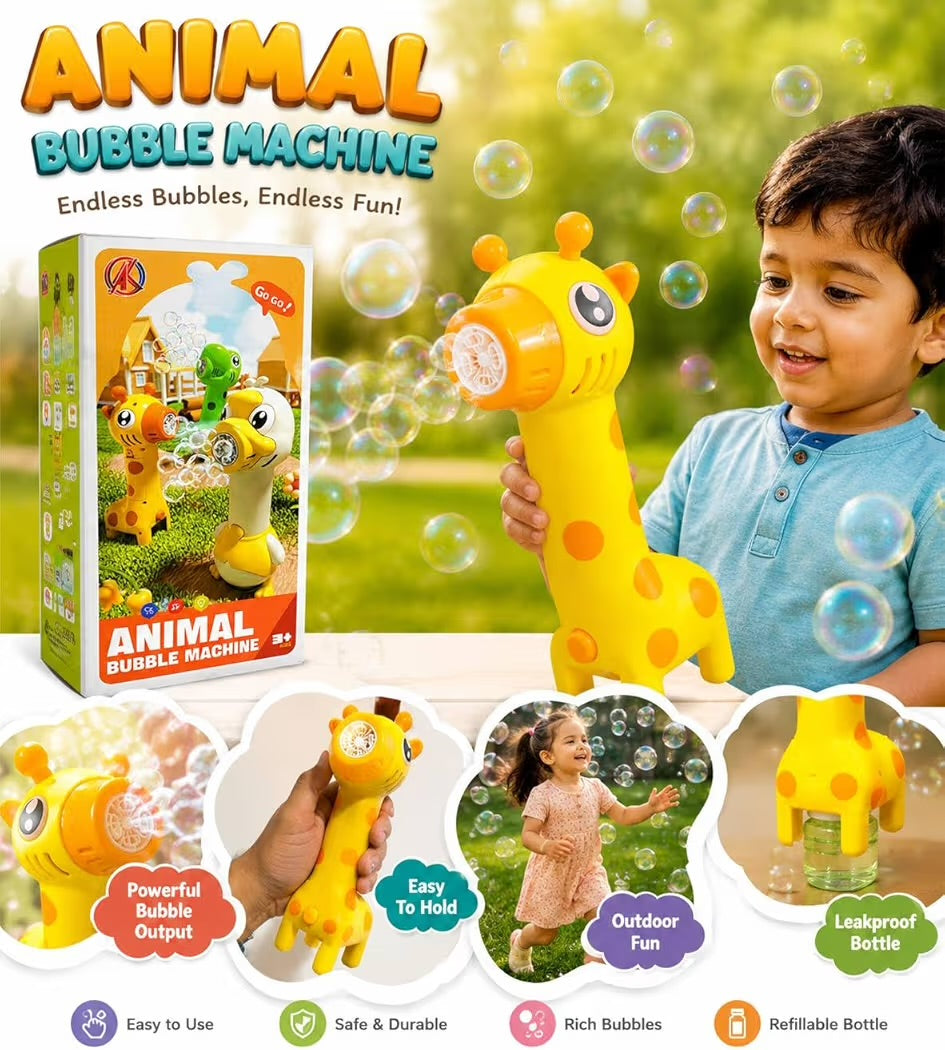 Dinosaur Bubble Machine Gun Toy for Kids - Automatic Bubble Blower (Green)