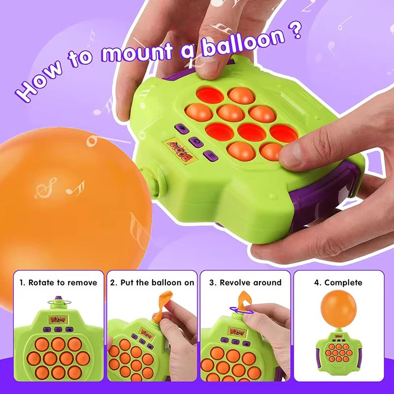 Quick Burst balloon game with rechargeable battery and charging cable