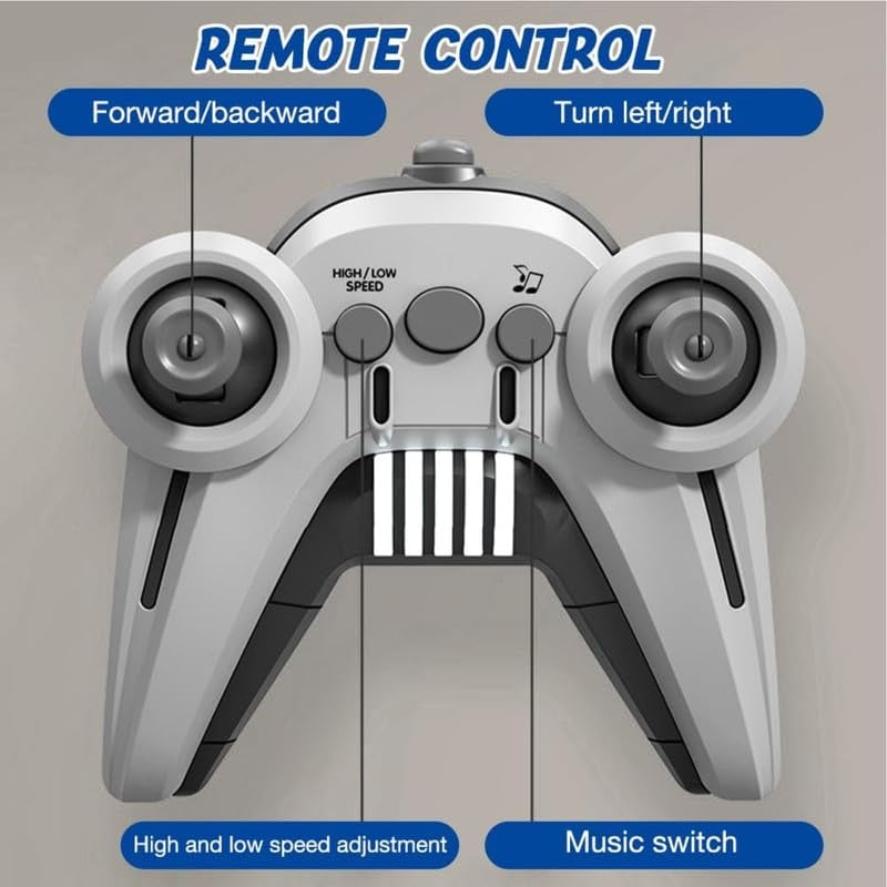 Bumper car remote control showing forward, backward, turn buttons