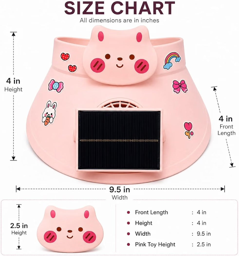 Solar cooling sun visor hat size chart with dimensions in inches