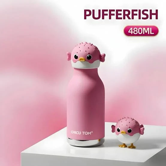 CHICU TOM Cute Cartoon Animal Stainless Steel Insulated Water Bottle for Kids | Cartoon Character Sipper Bottle