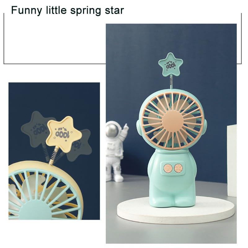 Astronaut Mini Fan USB Portable Handheld Desktop Portable Fan with LED Light for Kids Adults