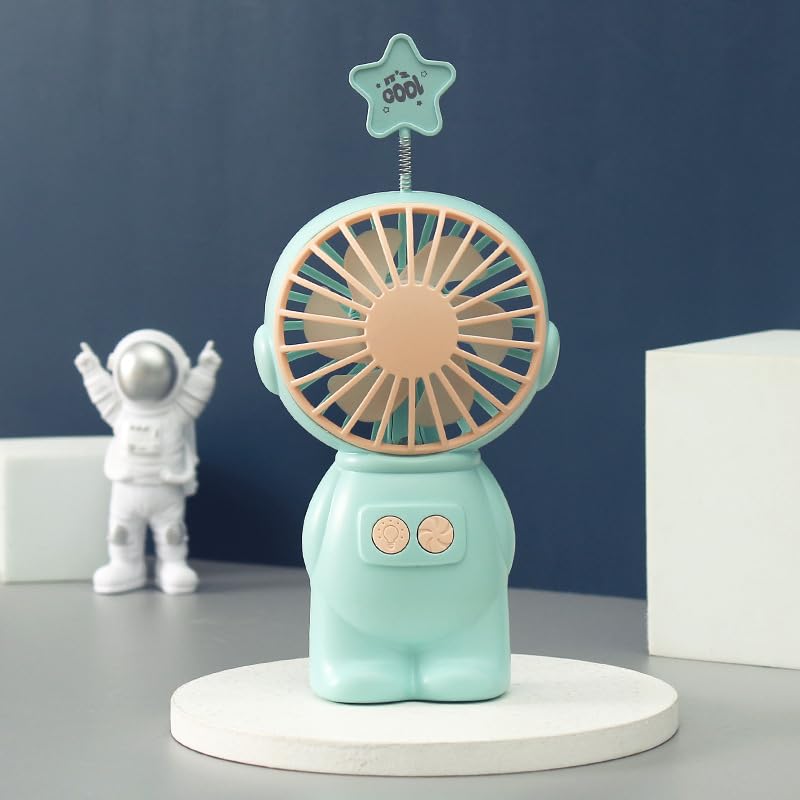 Astronaut Mini Fan USB Portable Handheld Desktop Portable Fan with LED Light for Kids Adults