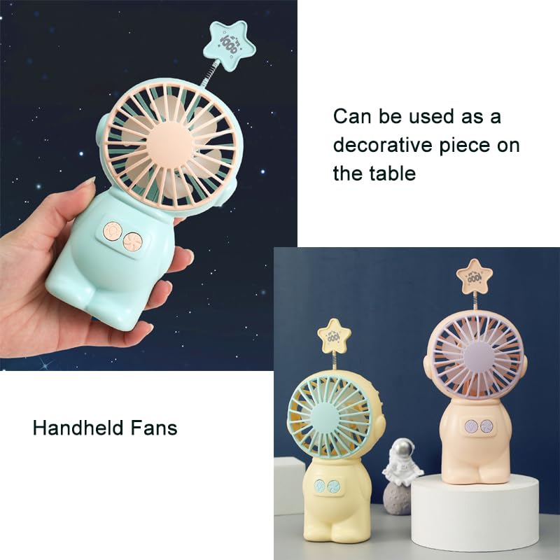 Astronaut Mini Fan USB Portable Handheld Desktop Portable Fan with LED Light for Kids Adults