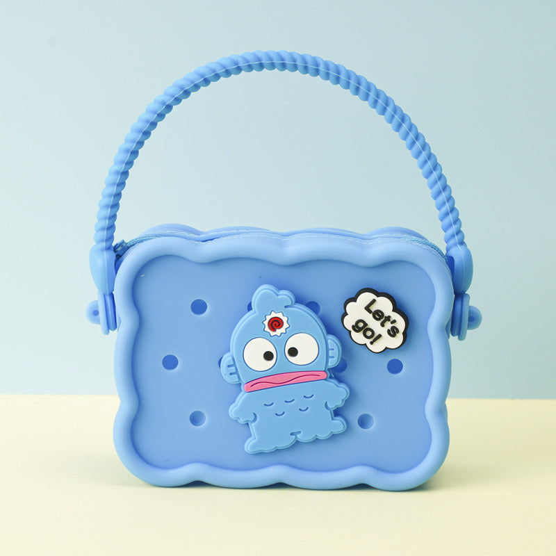 Blue Silicone Kids Bag with Handle and Strap for Children