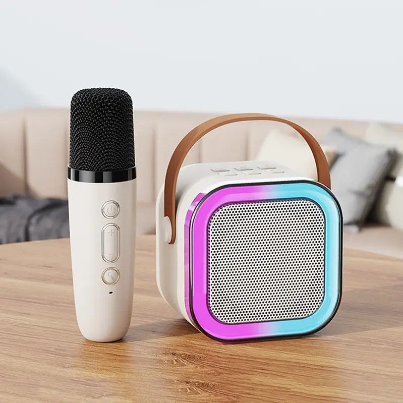 Wireless Bluetooth Karaoke Microphone with Portable Speaker for Kids – LED Light & Echo Effect