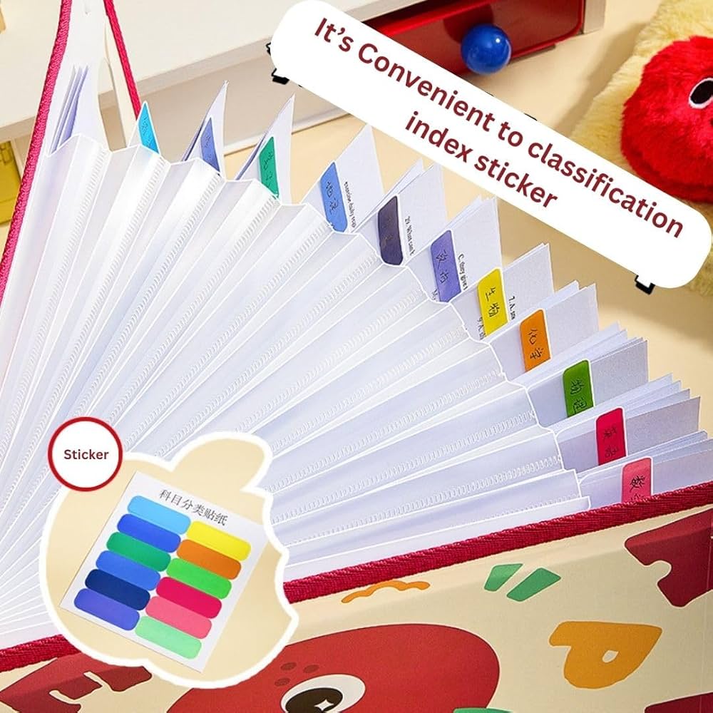 Colorful index stickers with a holder on a colorful background