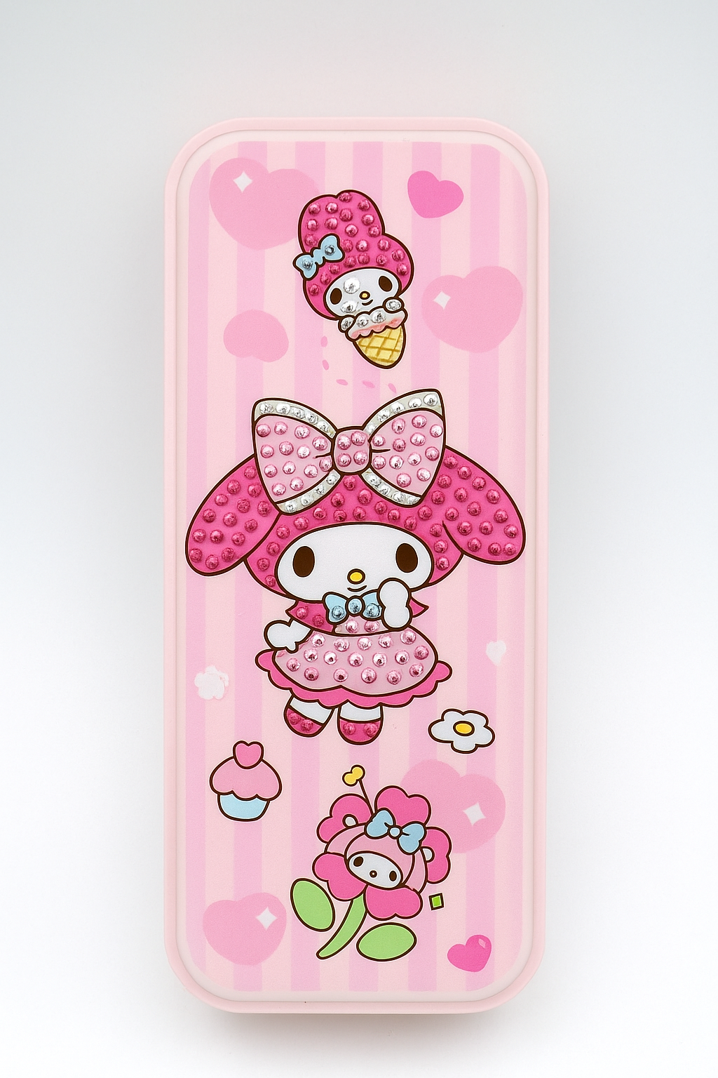 DIY Diamond Art My Melody Style Bunny Pencil Box – Pink | Kids Stationery Organizer