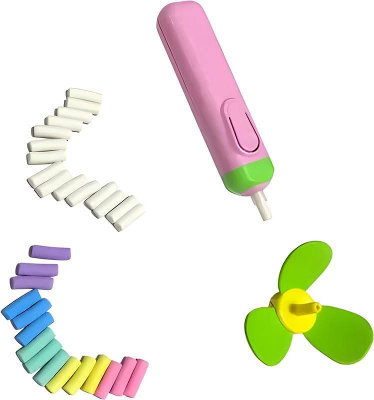 Set of colorful electric eraser refills for sketching