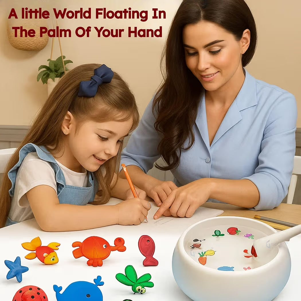 Kids floating water drawing pen art toy with colorful drawings swimming on water