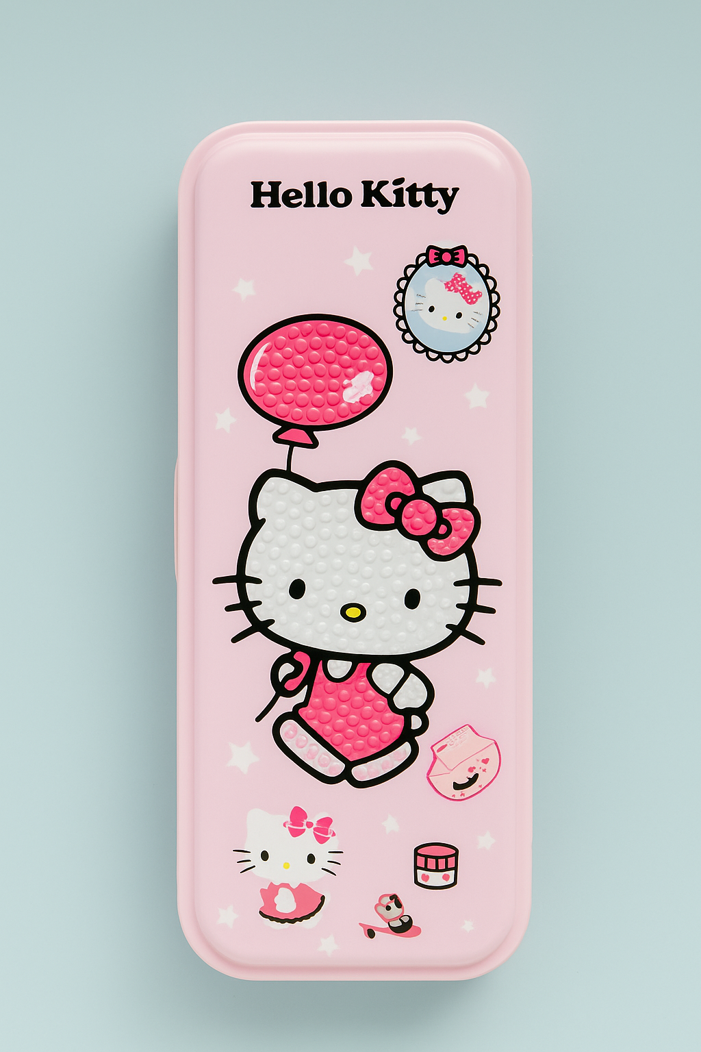 Hello Kitty pink diamond painting pencil box for kids with cute stationery design