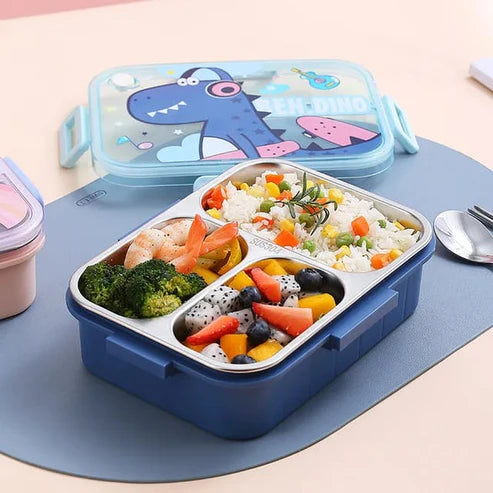 kids dinosaur bento lunch box 3 compartment leakproof school lunch box