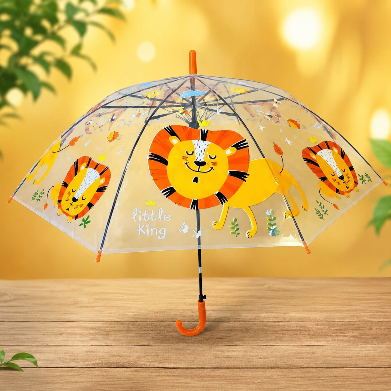 Drool lion cartoon umbrella for kids, cute animal lion rain umbrella birthday return gift India