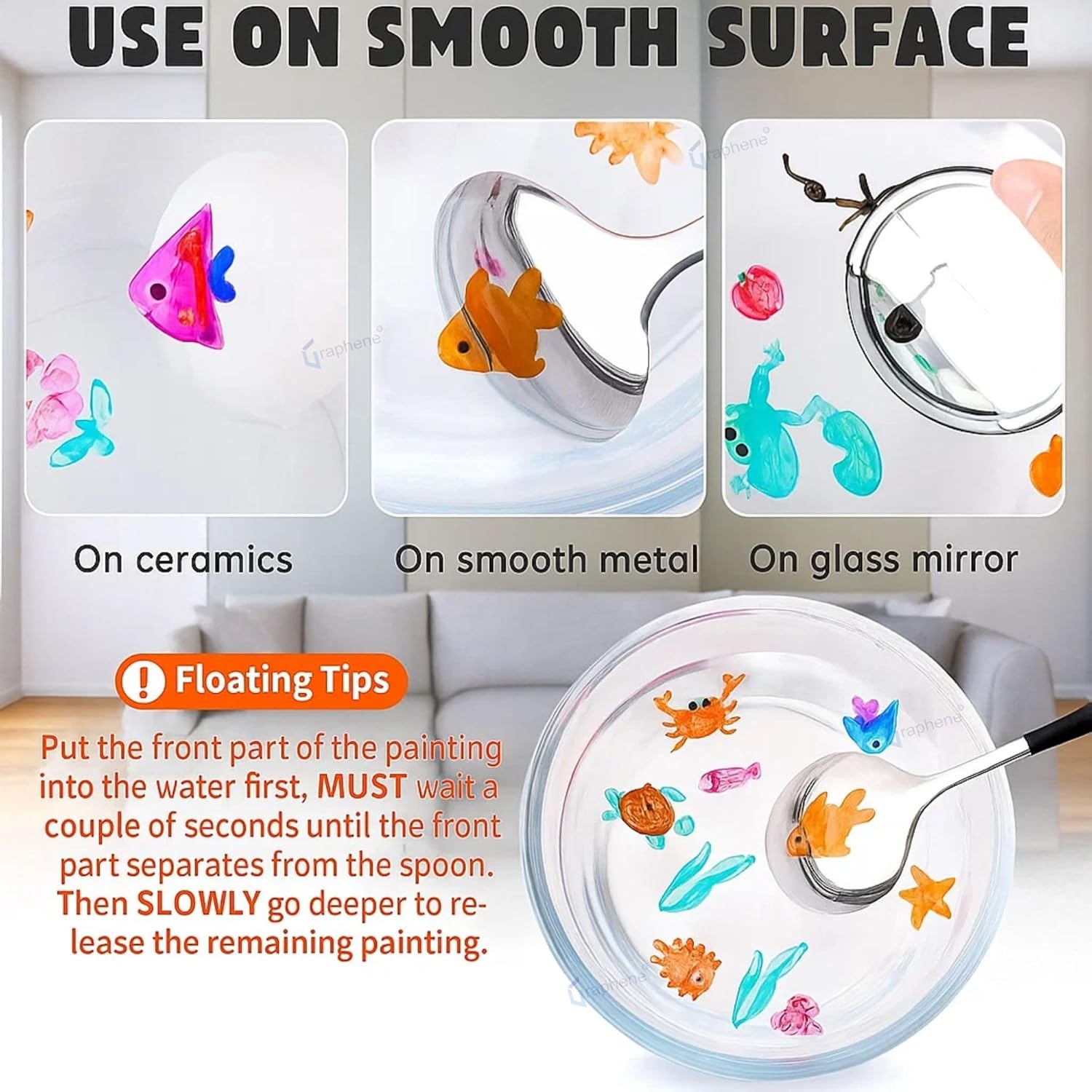 Magic water doodle pens drawing on spoon glass ceramic and smooth surfaces