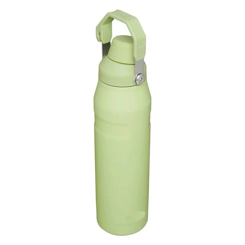 Matte finish green thermos water bottle – travel-friendly design