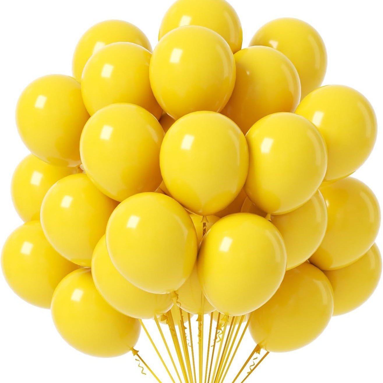 Metallic Yellow Balloons – Pack of 50 for Birthday & Party Decorations | KidsPitara