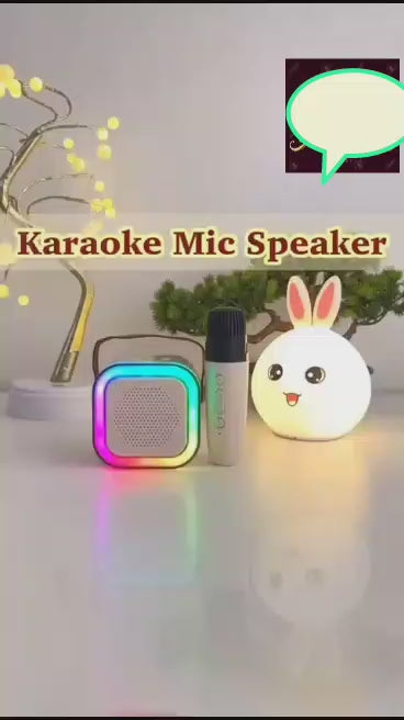 Wireless Bluetooth Karaoke Microphone with Portable Speaker for Kids – LED Light & Echo Effect