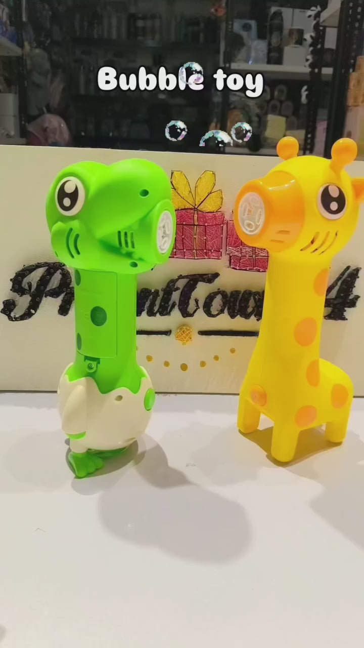 Dinosaur Bubble Machine Gun Toy for Kids - Automatic Bubble Blower (Green)