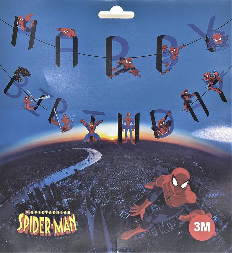 Spider-Man Happy Birthday Banner – Marvel Superhero Theme Party Decor – 3M for Kids – KidsPitara.in