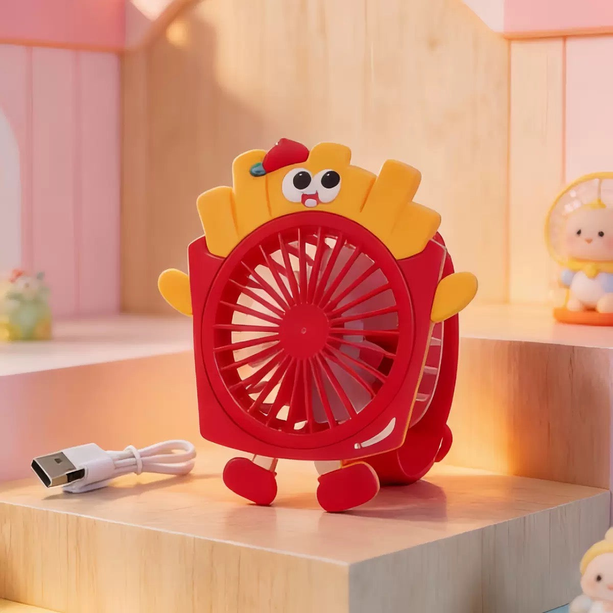 Cute Burger Style Mini Watch Fan for Kids | Portable Rechargeable Wrist Fan Toy | Summer Cooling Fan for Boys & Girls